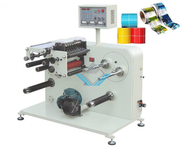 Máy chia cuộn decal 2 trục có đảo trục