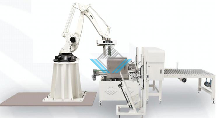 Robot xếp thùng carton (lắp sau máy ghim – máy dán)