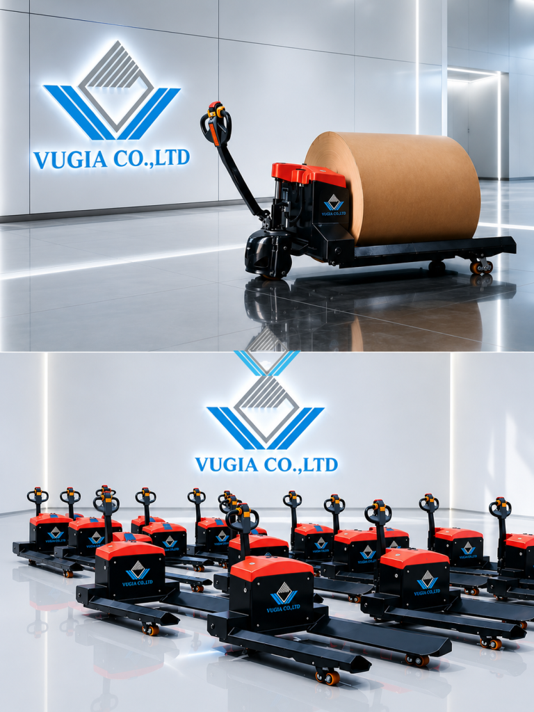Xe nâng kéo cuộn giấy chạy điện